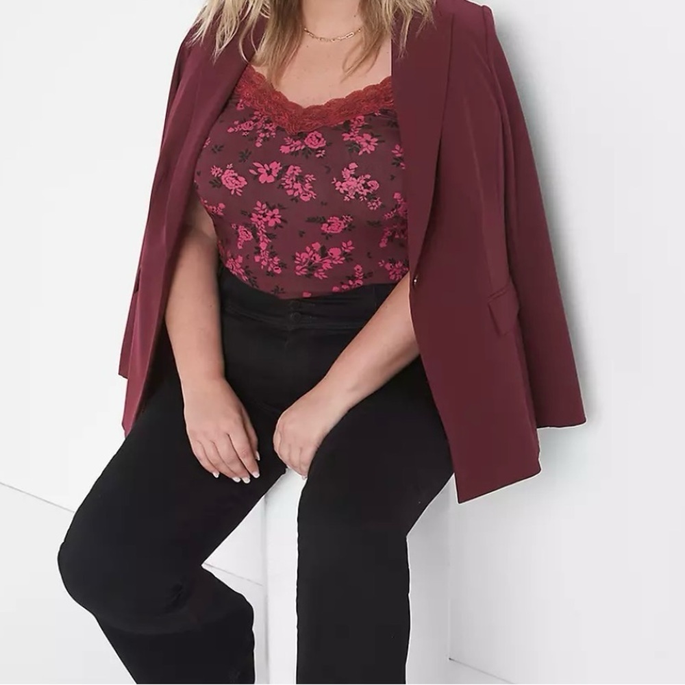 Lane Bryant Floral Lace Trim Cami - Picture 2 of 8